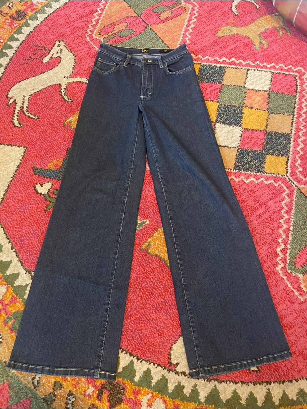 Lee Vintage Modern Dark Blue A-Line Flare Denim Jeans 26